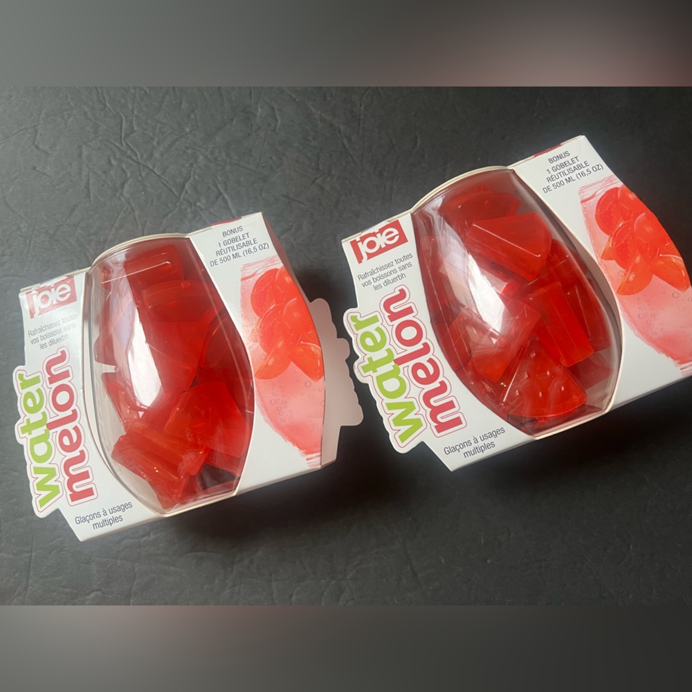 NIB Watermelon Reusable Ice Cups with Goblet, Set of 2